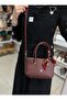 67-8123 Women's Shoulder and Shoulder Bag-Burgundy - 3