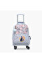 Cat Print Trolley Backpack with Retractable Handle and Zip Closure - 18 Inches - 7