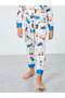 Off White All-Over Print Long Sleeve T-Shirt and Pyjama Set - 5