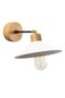 Conical Movable Head Metal Plated Single Jointed Natural Wood Sconce White Koniksivama-N-628 - 2