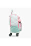 Butterfly Print Trolley Backpack with Retractable Handle and Zip Closure - 18 Inches - 3