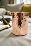 Flat Copper Cup with Forged Copper Handle