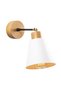 Konikkem Movable Headboard Metal Plated Single Articulated Natural Wood Sconce White Konikkem-N-618