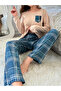 Pocket Detail Long Sleeve T-Shirt and Checked Pyjama Set