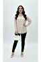 Women's Large Size Long Sleeve Front Break Piped Detail Flowy Fabric Shirt 1991
