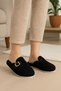Women's Winter Buckle Non-Slip Sole Stylish Elegant Daily Guest Home and Dowry Slippers