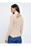 Beige Knit Top with Cut-Out Detail - 5