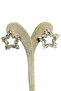 - Irem 3914 7274 Baguette and Single Stone Star Model Steel Earrings - 3