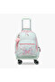 Butterfly Print Trolley Backpack with Retractable Handle and Zip Closure - 18 Inches - 7