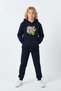 3 İplik Ş Fleece-Lined Winter Take the Step B Printed Kangaroo Pocket K Hooded Boys' Tracksuit Set - 2