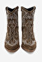 Women's Stoned Thick Sole Western Boots Real Suede Leather Zy 1610 Khaki - 5