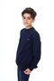 سويت شيرت رجالي باللون الأزرق الداكن من Relaxed Fit Crew Neck مطبوع - 2 Thread - 2