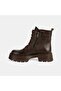 Women's Brown Lace-Up Leather Boots - 3