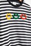 Smoked Boy's Smiling Face Embroidered Striped Fleece-Lined Set 23322 - 2