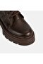 Women's Brown Lace-Up Leather Boots - 4