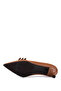 Women's Genuine Leather Tan Leather Heeled Shoes - 4