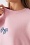 Women's Oversize Sweatshirt How Lucky Are We Printed Pink – Crew Neck, 3 Thread Rastering - 3