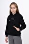 Black Girl Child Oversized Hooded Pocket Low Shoulder Printed Sweatshirt - 2 Thread - 3