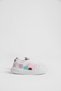 Children's Unisex White Turquoise Eva Faylon Sole Patterned Lace-Up and Velcro Sports Shoes - 2