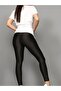 Women's High-Waisted Glossy Push-Up Effect Shaping Sports Casual Leggings – Black - 2