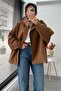 Premium Oversized Cashmere Poncho Coat - Tan - 5