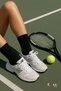12 Pairs Unisex Cotton Pack Tennis Sports Socks Black White - 2