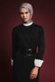Baklava Patterned Knitwear Dress Black 25Ytd957 - 3