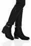 Black Emerald Zippered Fleece Women's Heeled Boots 325131 Z