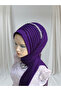 Accessories Included: Purple Stretch Fabric Fabric Single-Piece Ready-Made Shawl, Ready-Made Turban, Ready-Made Veil - 4