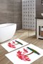 Digital Printed Washable and Non-Slip Based Palm Model Bath Mat Toilet Set - 5