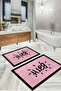 Digital Printed Washable and Non-Slip Based Bath Mat with Writing on It Toilet Set - 5
