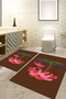 Digital Printed Washable and Non-Slip Based Palm Model Bath Mat Toilet Set - 6