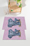 Digital Printed Washable and Non-Slip Based Elephant Patterned Bath Mat Toilet Set