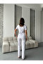 Patterned Ribbed Cotton Lace Detail Short Sleeve Pajama Set - 3