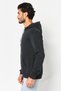 Men Sportswear Fit Long Sleeve Outdoor Hoodie, Heather Black - 2