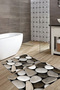 Digital Printed Washable and Non-Slip Base Stone Patterned Bath Mat Toilet Set - 4