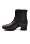 Black Genuine Leather Zippered Fleece Women's Boots 92162-1 Z - 4