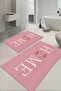 Digital Printed Washable and Non-Slip Based Floral Home Written Bath Mat Toilet Set - 3