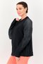 Women Sportswear Fit Long Sleeve Outdoor Sweatshirt, Black - 2