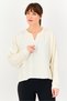 Women Loose Fit Long Sleeve Outdoor Sweater, Cream