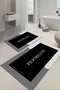 Digital Printed Washable and Non-Slip Based Bathroom Mat with Writing on It Toilet Set - 3