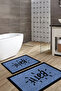 Digital Printed Washable and Non-Slip Based Bath Mat with Writing on It Toilet Set - 4