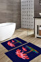 Digital Printed Washable and Non-Slip Based Palm Model Bath Mat Toilet Set - 4