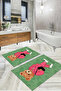 Digital Printed Washable and Non-Slip Based Elephant Man Patterned Bath Mat Toilet Set - 5