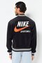 Men Loose Fit Long Sleeve Outdoor Bomber Jacket, Black - 4