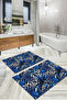 Digital Printed Washable and Non-Slip Based Palm Leaf Patterned Bath Mat Toilet Set - 5