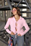 Pink Bow Tie Detailed Knitwear Cardigan