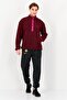 Men Sportswear Fit Long Sleeve Outdoor Sweatshirt, Maroon - 3