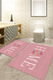 Digital Printed Washable and Non-Slip Based Floral Home Written Bath Mat Toilet Set - 6