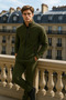 Men's Zippered Basic Khaki Loose Fleece - 3